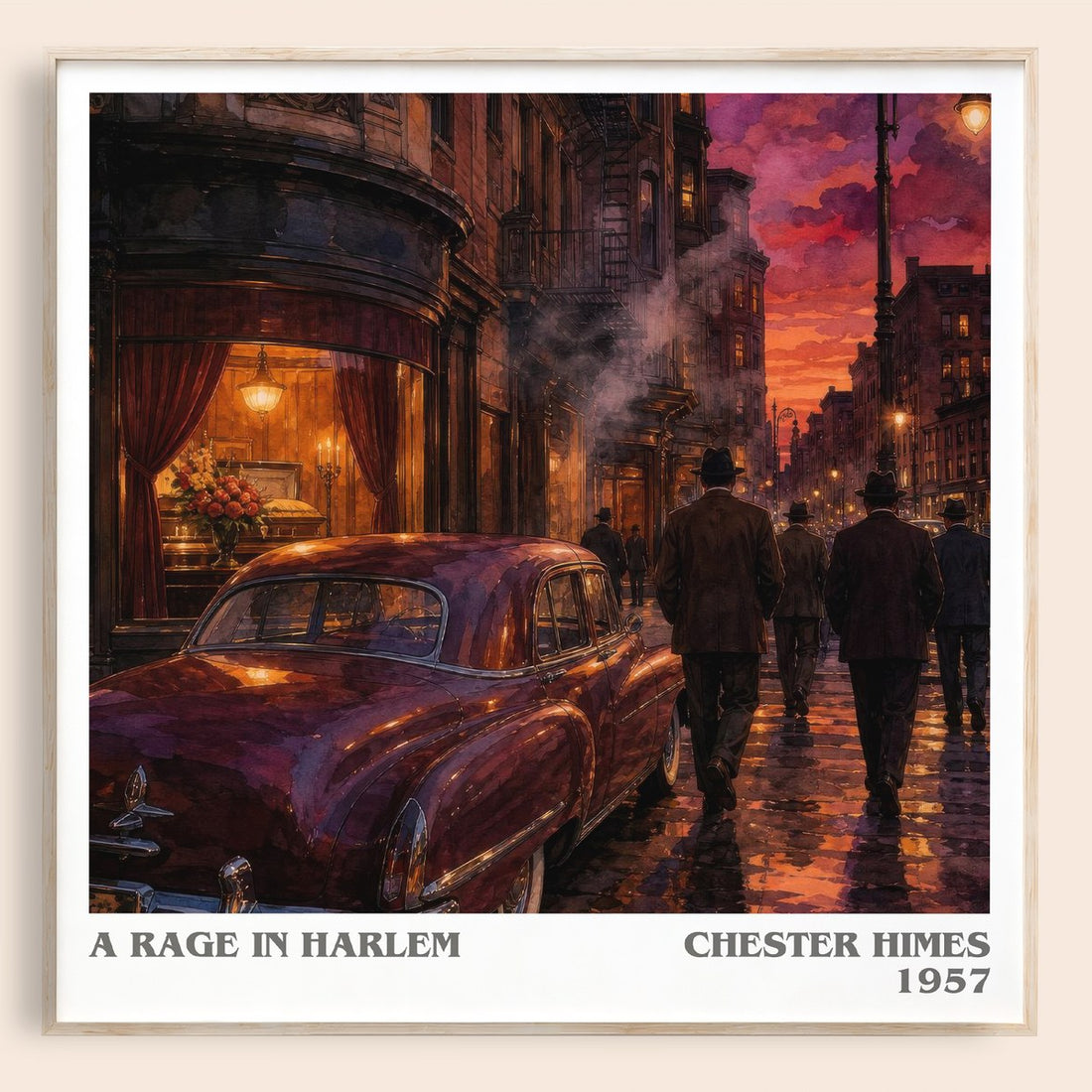 A Rage in Harlem literary book poster by Chester Himes – framed literary art print