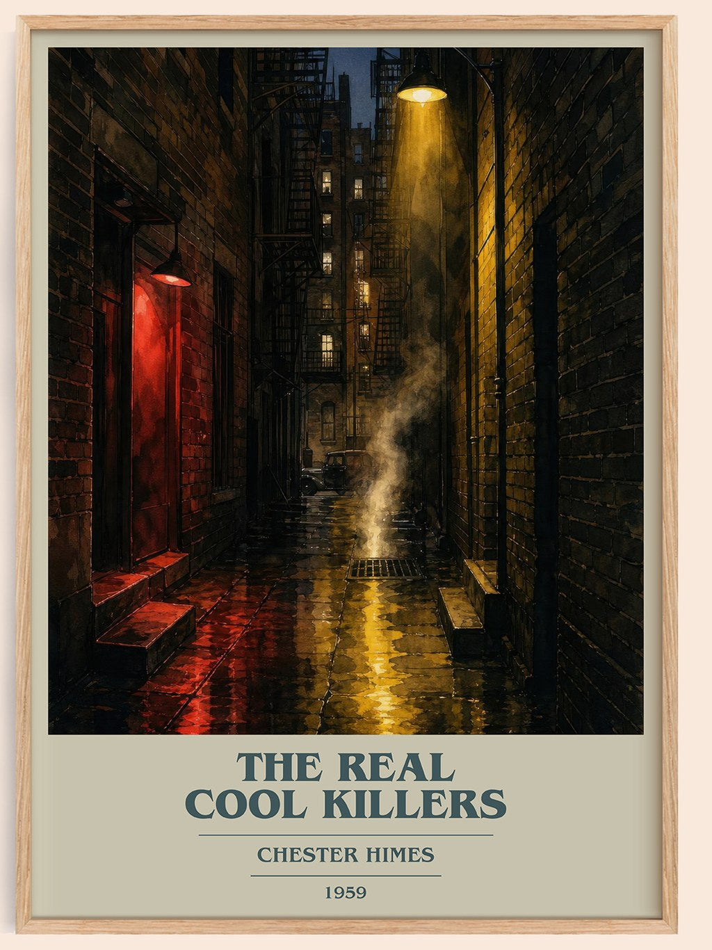 The Real Cool Killers book cover book poster by Chester Himes – framed literary art print