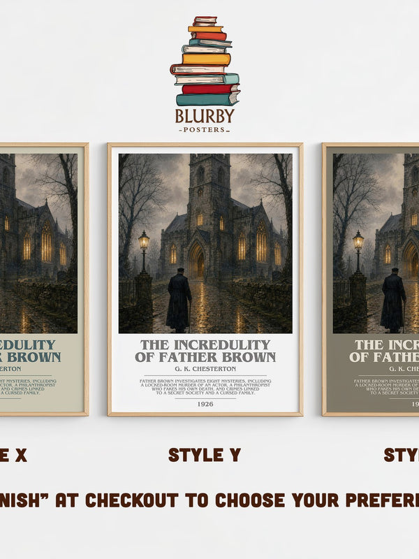 The Incredulity of Father Brown bookish print in frame leaning in hallway – mystery wall art