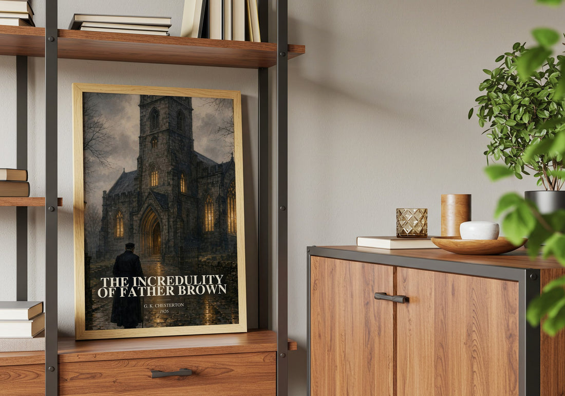 The Incredulity of Father Brown book watercolour illustration paper finish options – matte satin gloss