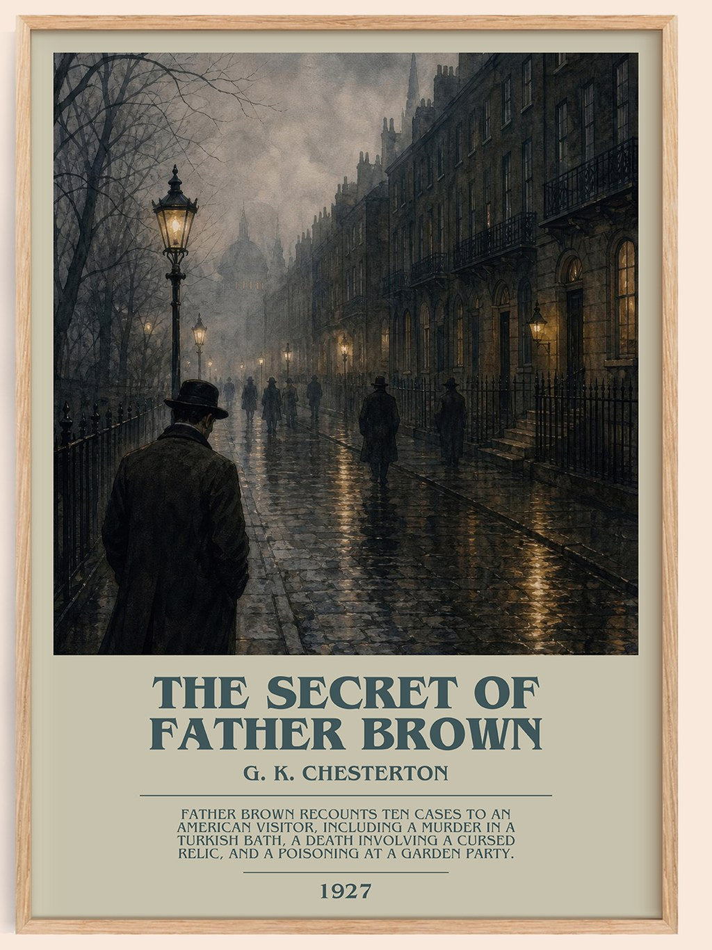 The Secret of Father Brown bookish book poster by G. K. Chesterton – framed literary art print