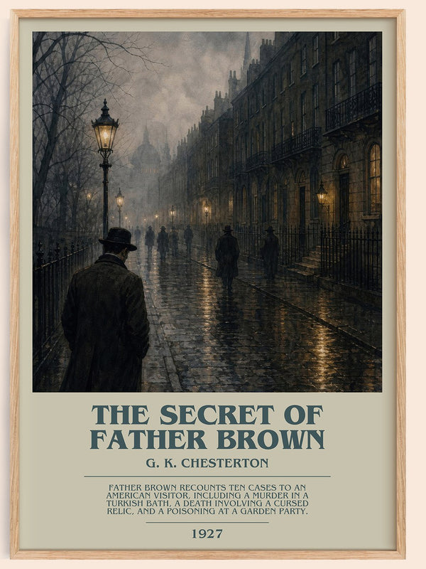 The Secret of Father Brown bookish book poster by G. K. Chesterton – framed literary art print