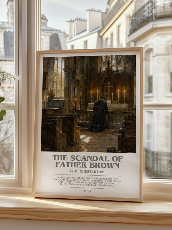 The Scandal of Father Brown bookish poster colour and style options – G. K. Chesterton book art
