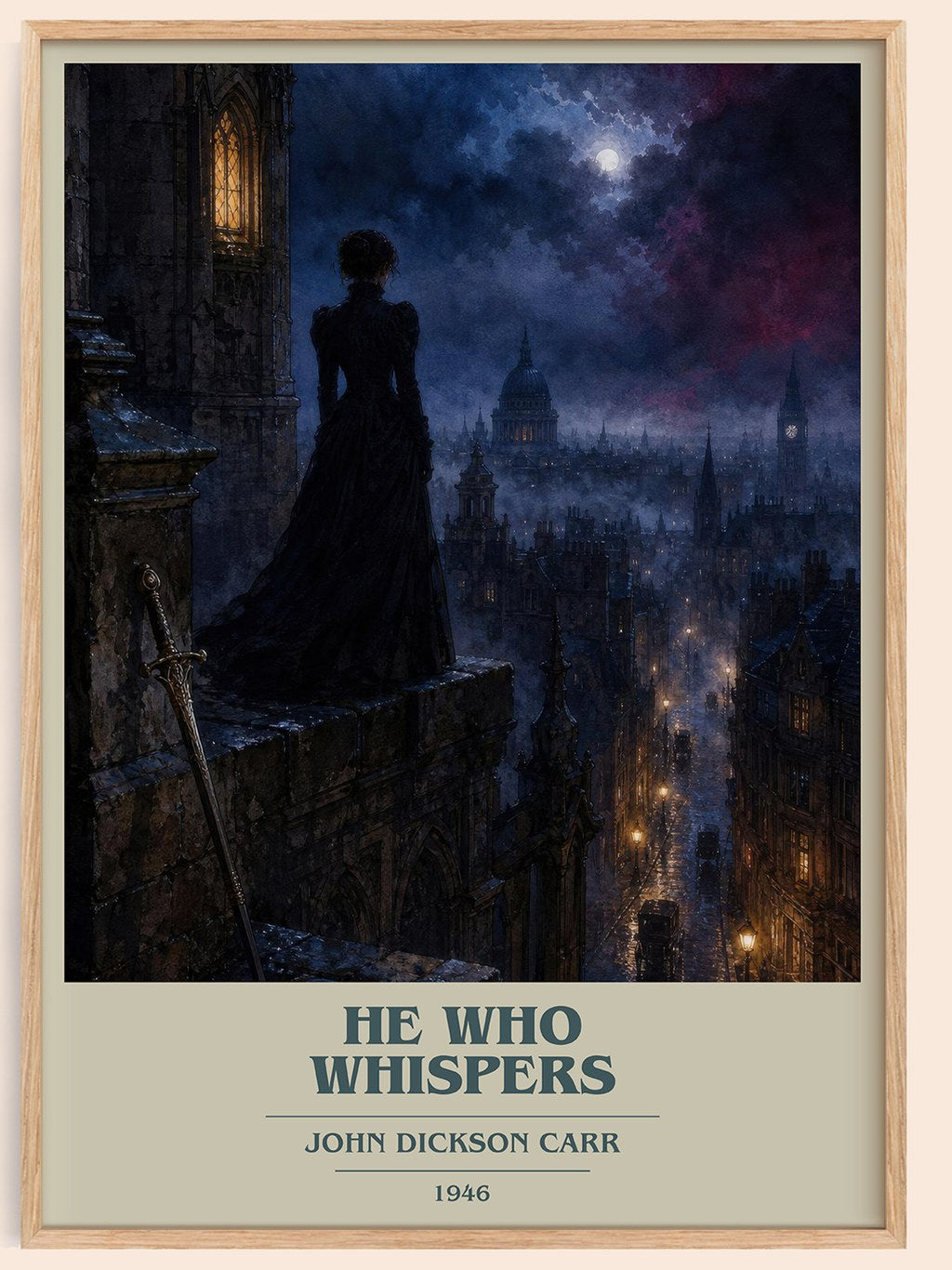 He Who Whispers book cover book poster by John Dickson Carr – framed literary art print