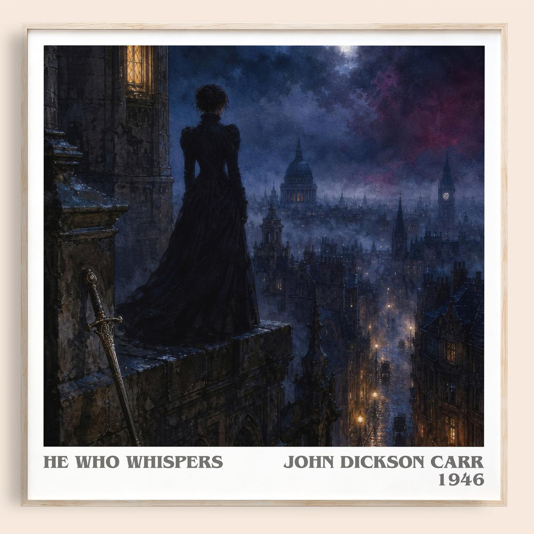 He Who Whispers literary book poster by John Dickson Carr – framed literary art print