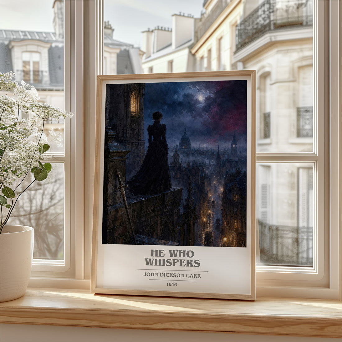 He Who Whispers book cover poster colour and style options – John Dickson Carr book art
