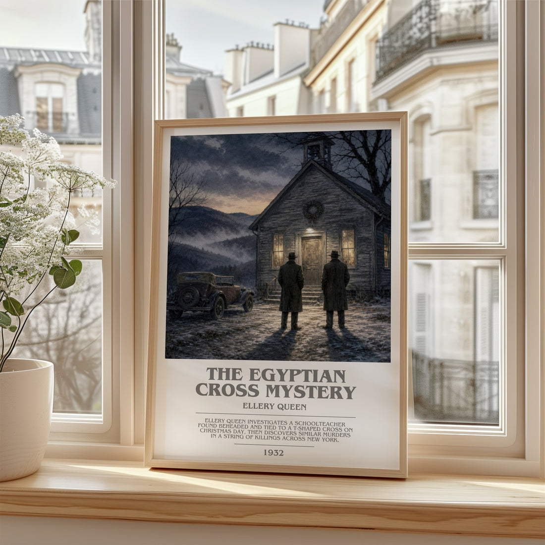 The Egyptian Cross Mystery bookish poster colour and style options – Ellery Queen book art