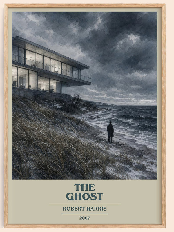 The Ghost book cover book poster by Robert Harris – framed literary art print