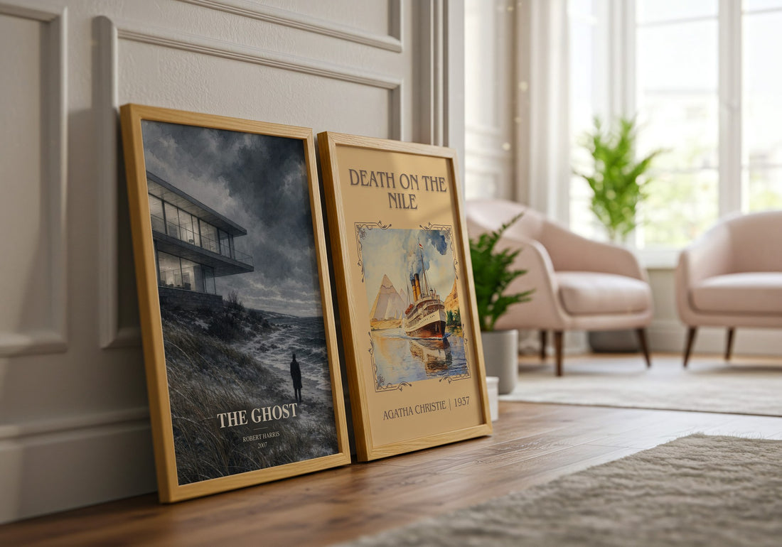 The Ghost watercolour print framed by window – literary home decor