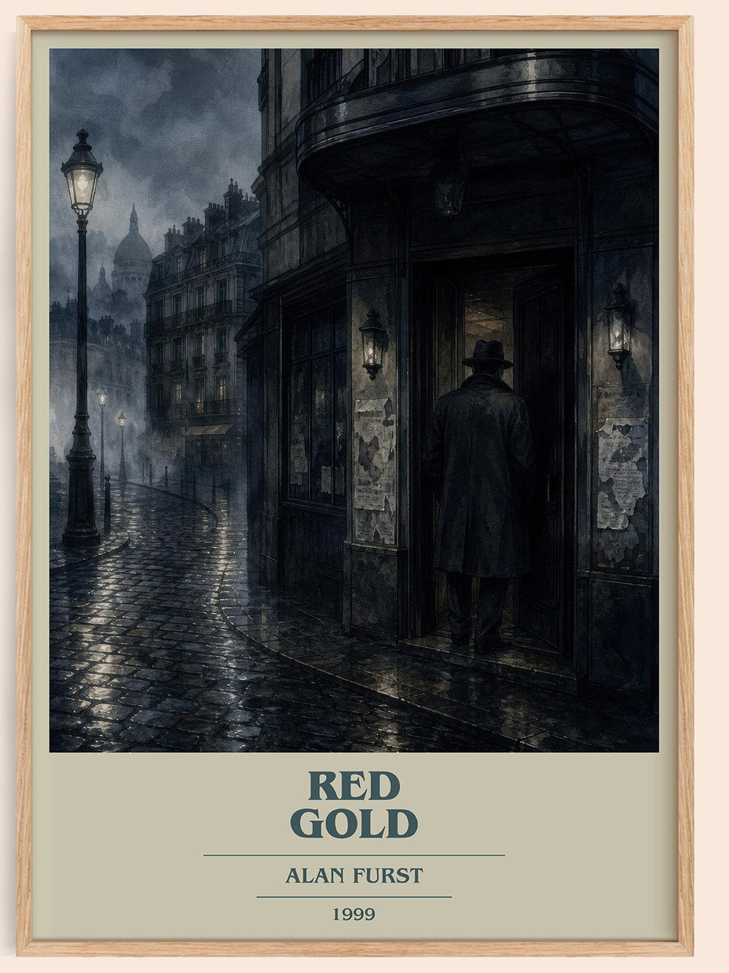 Red Gold book cover book poster by Alan Furst – framed literary art print