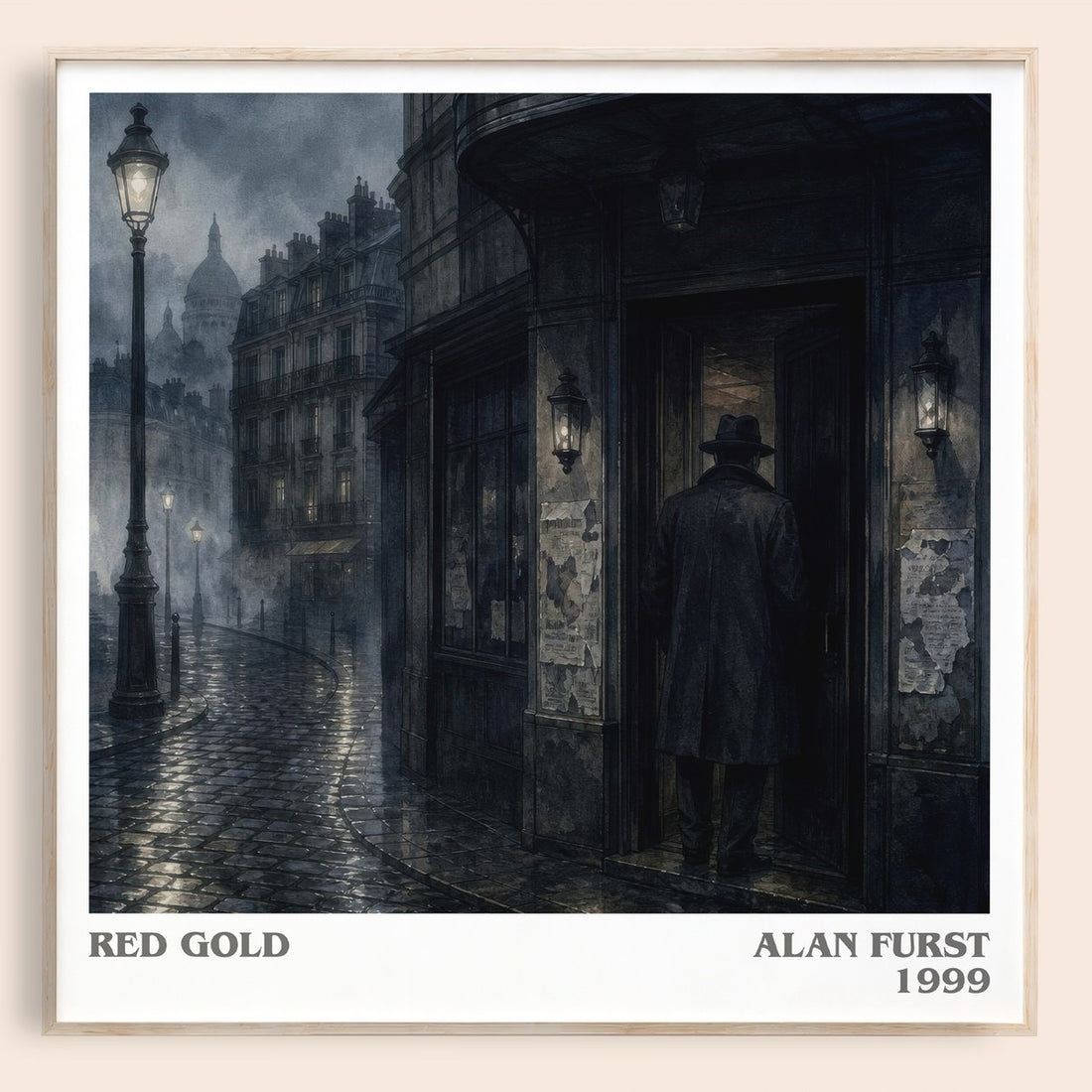 Red Gold literary book poster by Alan Furst – framed literary art print