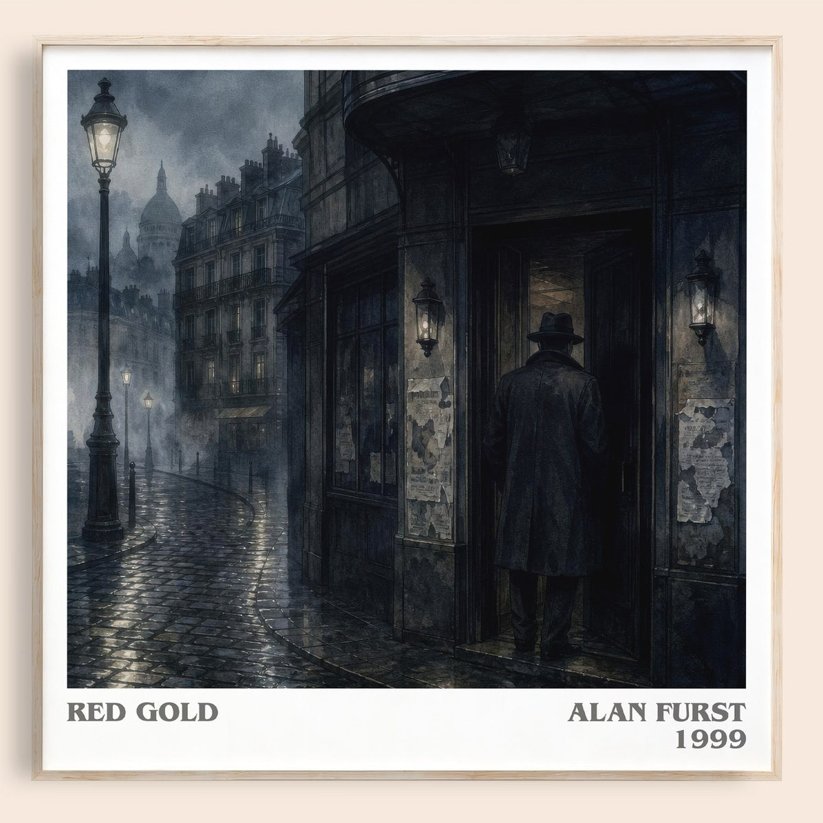 Red Gold literary book poster by Alan Furst – framed literary art print