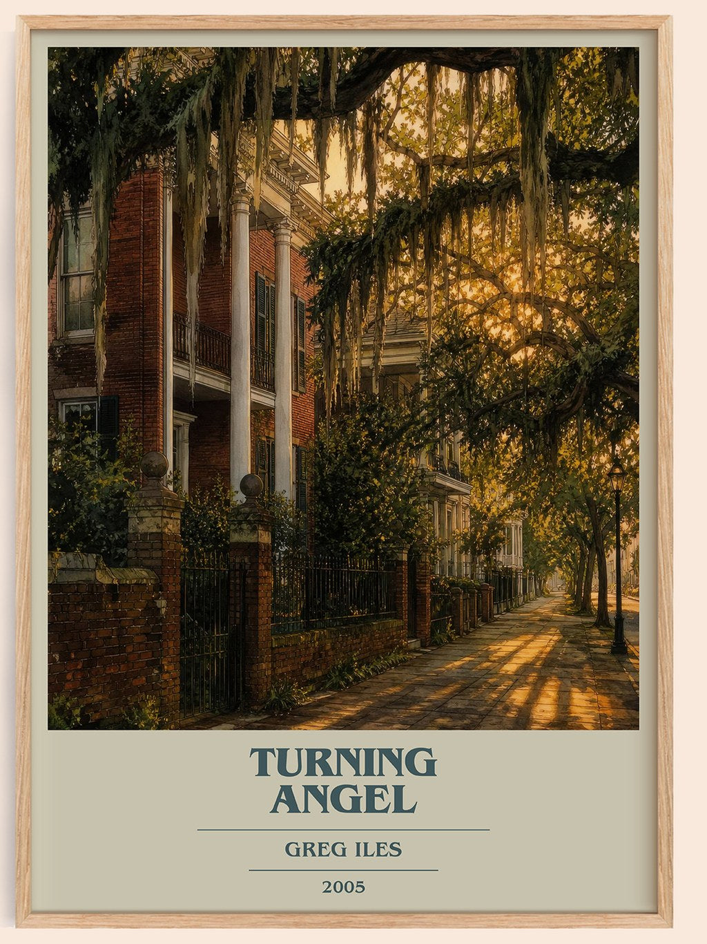 Turning Angel book cover book poster by Greg Iles – framed literary art print