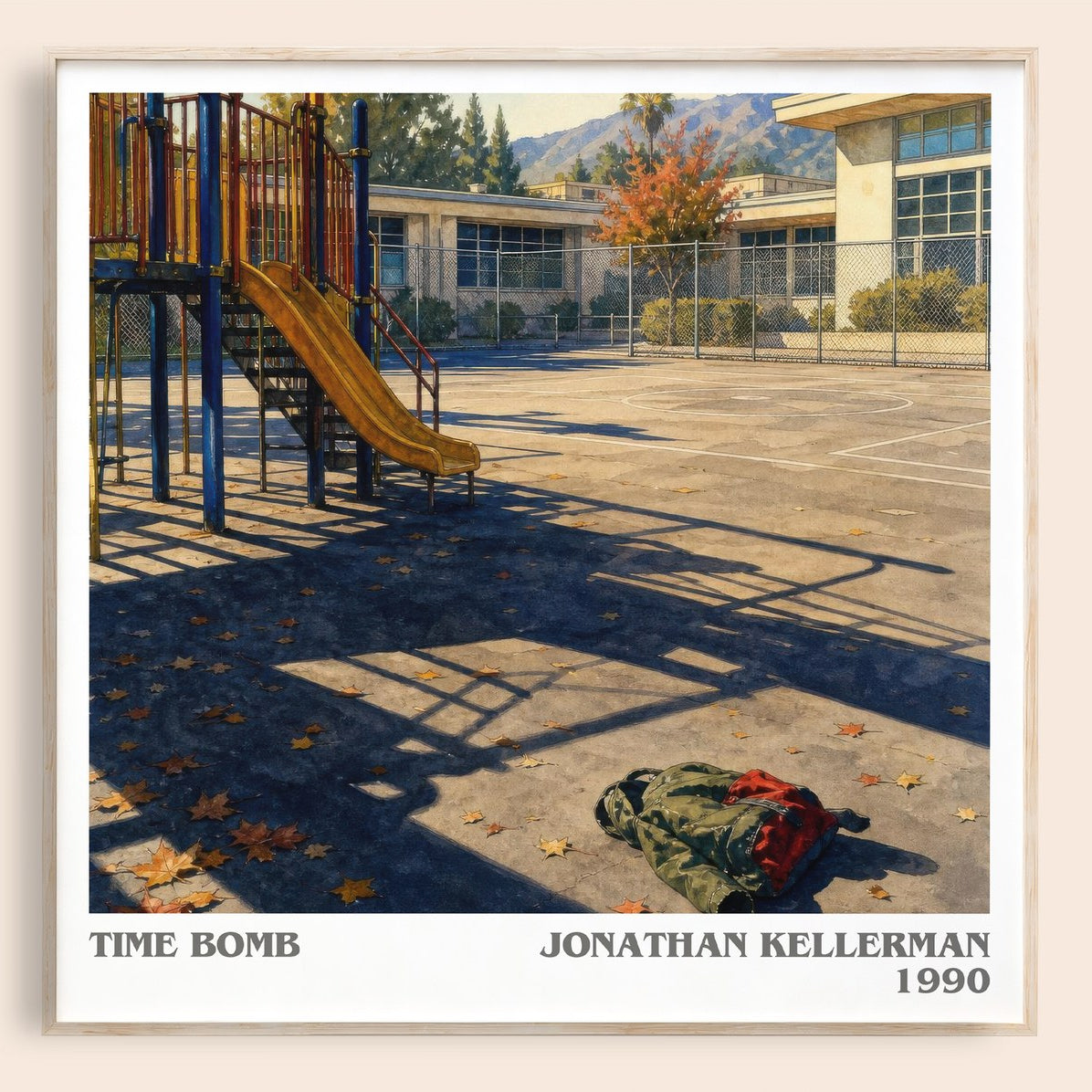 Time Bomb literary book poster by Jonathan Kellerman – framed literary art print