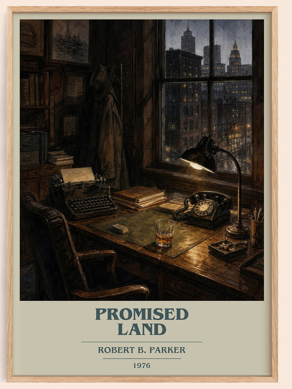 Promised Land book cover book poster by Robert B. Parker – framed literary art print