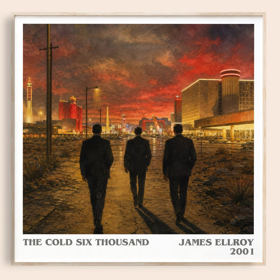 The Cold Six Thousand literary book poster by James Ellroy – framed literary art print