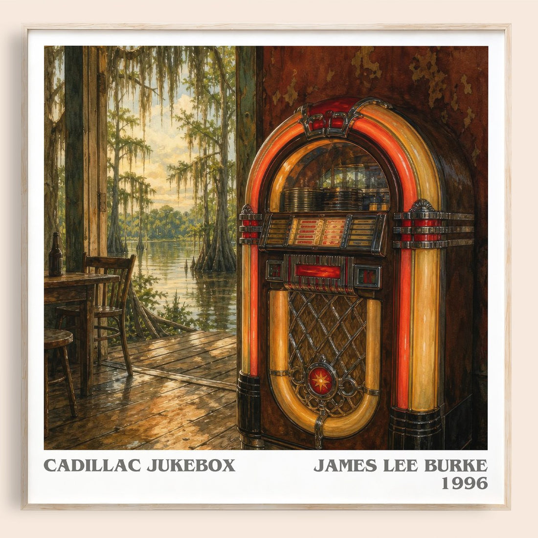 Cadillac Jukebox literary book poster by James Lee Burke – framed literary art print
