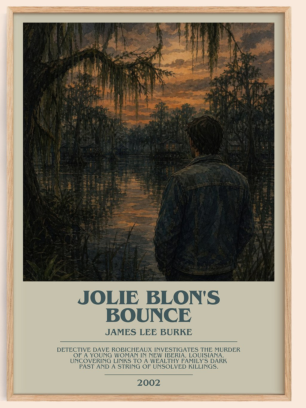 Jolie Blon's Bounce bookish book poster by James Lee Burke – framed literary art print