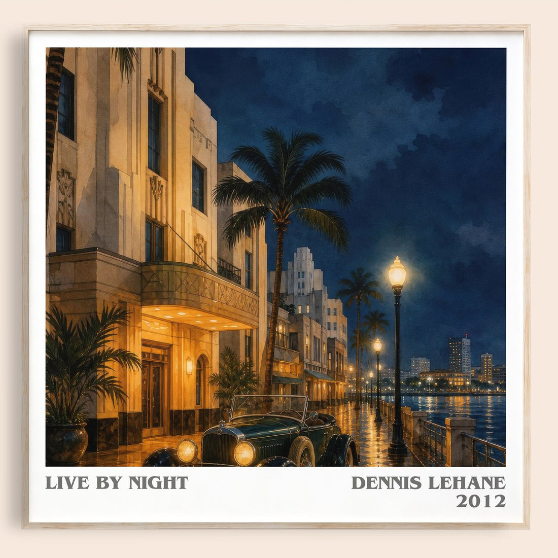 Live by Night literary book poster by Dennis Lehane – framed literary art print