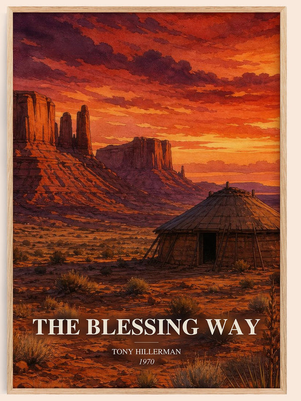 The Blessing Way watercolour book poster by Tony Hillerman – framed literary art print