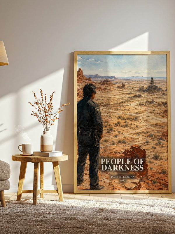 People of Darkness watercolour print in frame leaning in hallway – mystery wall art