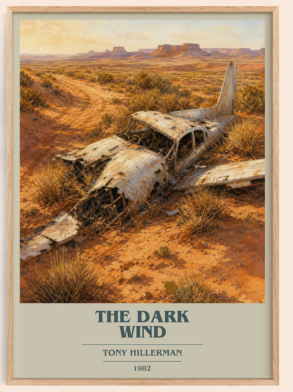 The Dark Wind book cover book poster by Tony Hillerman – framed literary art print