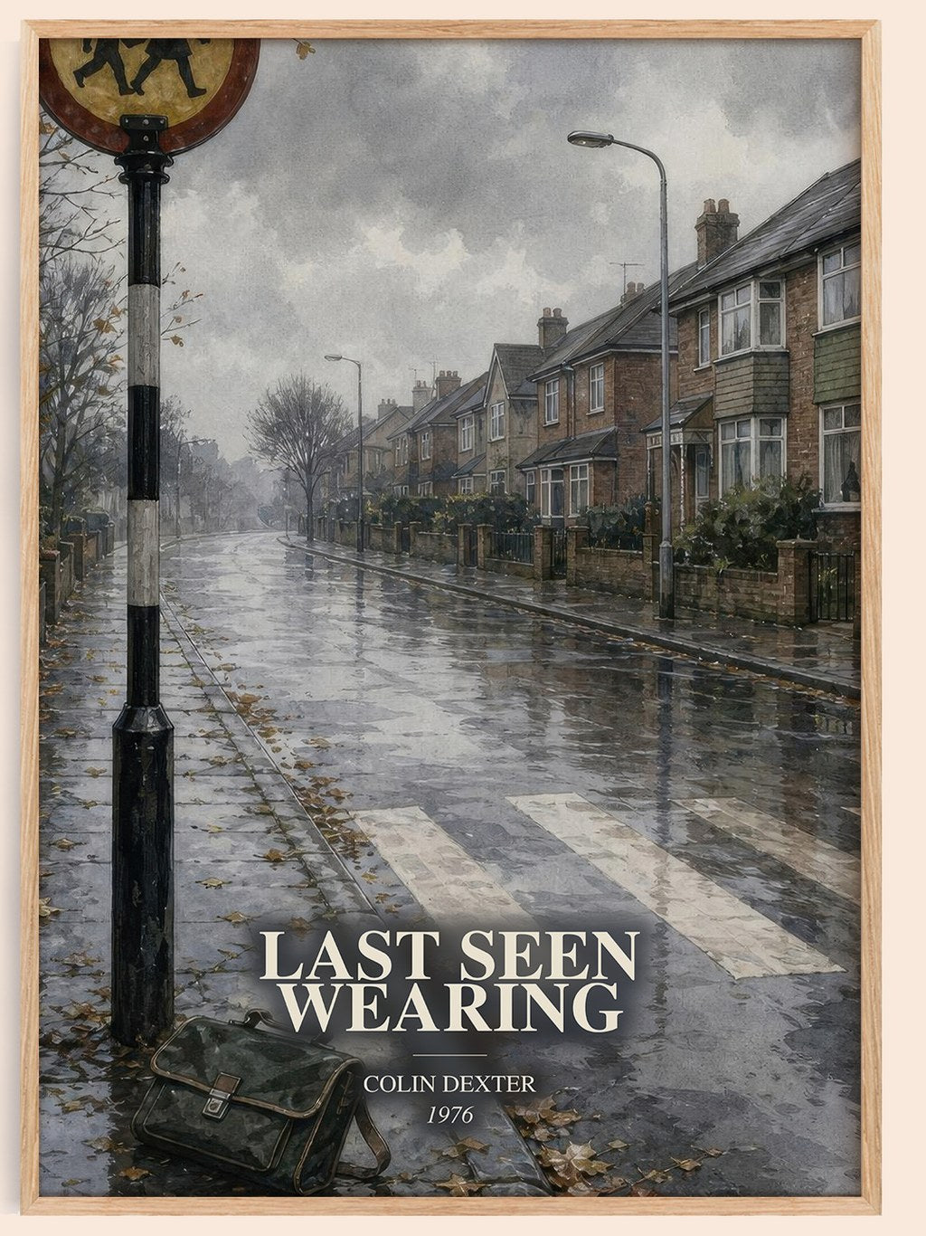 Last Seen Wearing watercolour book poster by Colin Dexter – framed literary art print