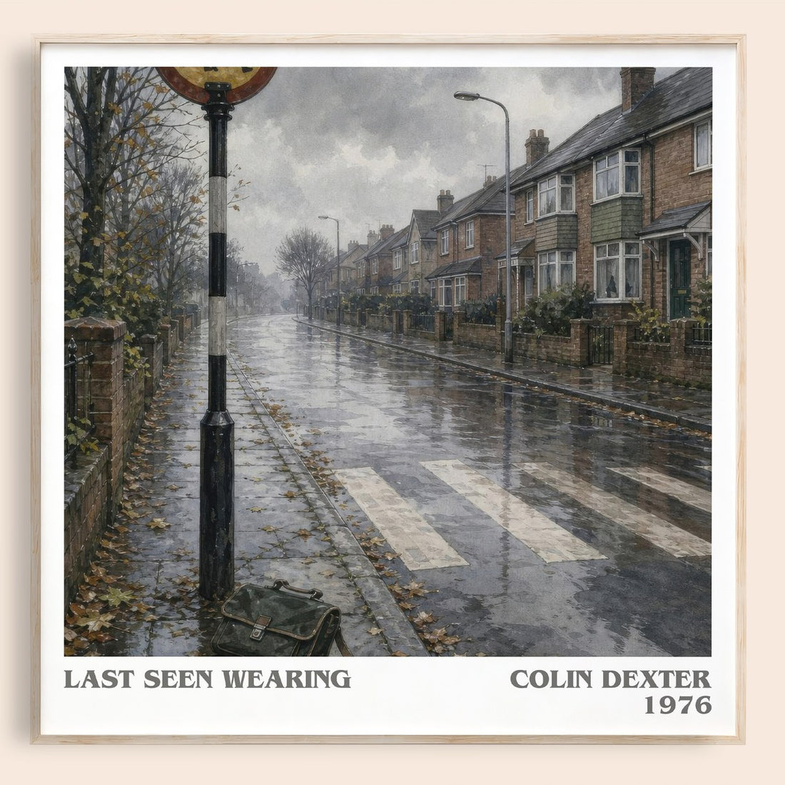 Last Seen Wearing literary book poster by Colin Dexter – framed literary art print