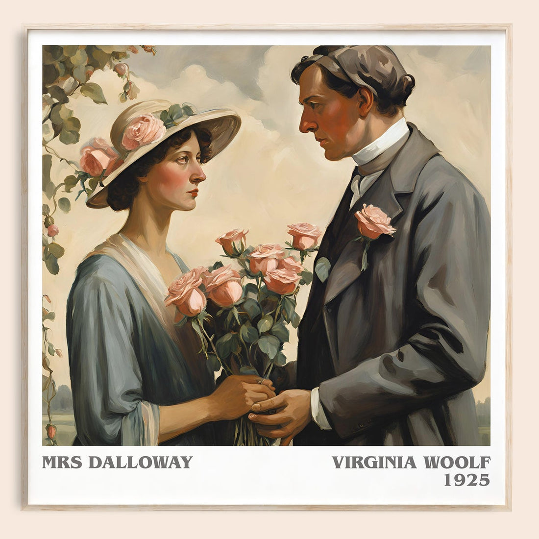 Mrs Dalloway literary book poster by Virginia Woolf – framed literary art print