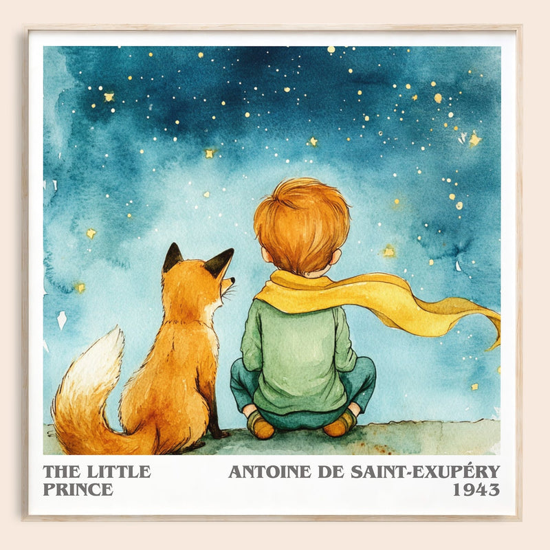 The Little Prince literary book poster by Antoine de Saint-Exupéry – framed literary art print