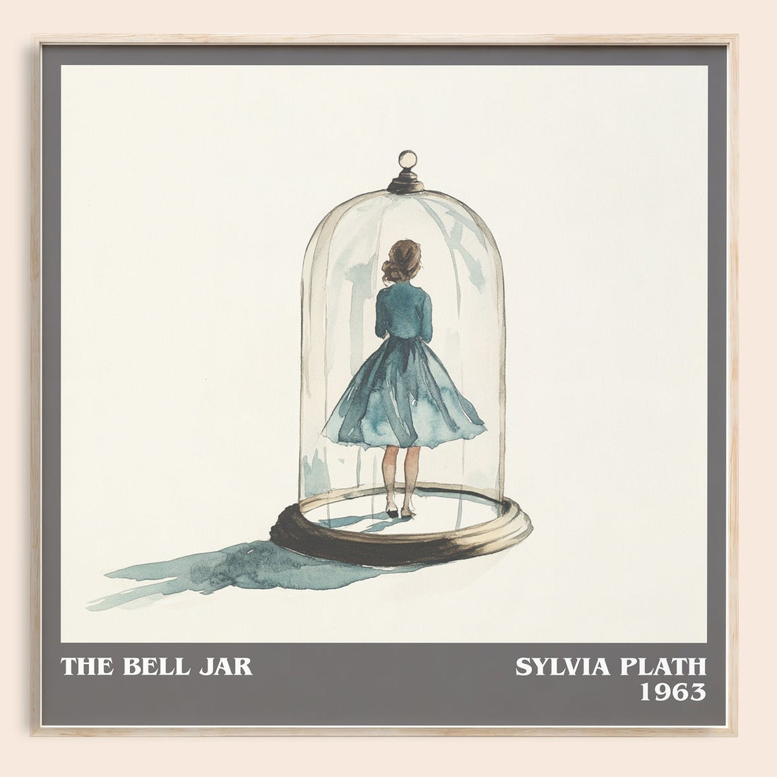 The Bell Jar literary book poster by Sylvia Plath – framed literary art print
