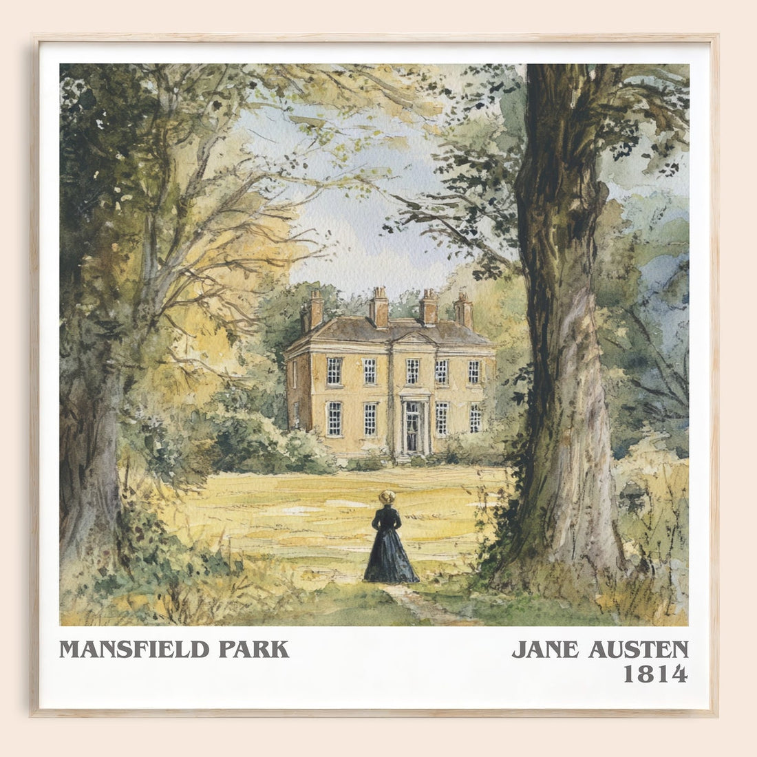 Mansfield Park literary book poster by Jane Austen – framed literary art print