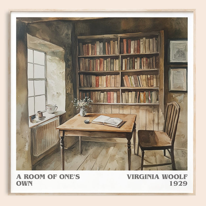 A Room Of One's Own literary book poster by Virginia Woolf – framed literary art print