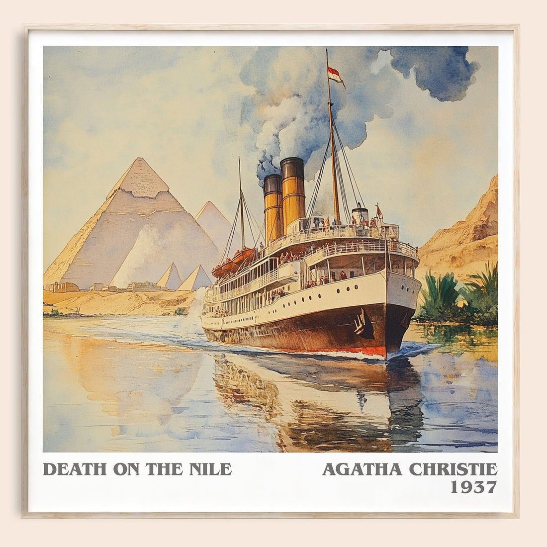 Death on the Nile literary book poster by Agatha Christie – framed literary art print
