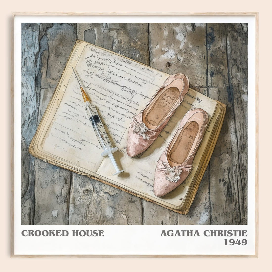 Crooked House literary book poster by Agatha Christie – framed literary art print