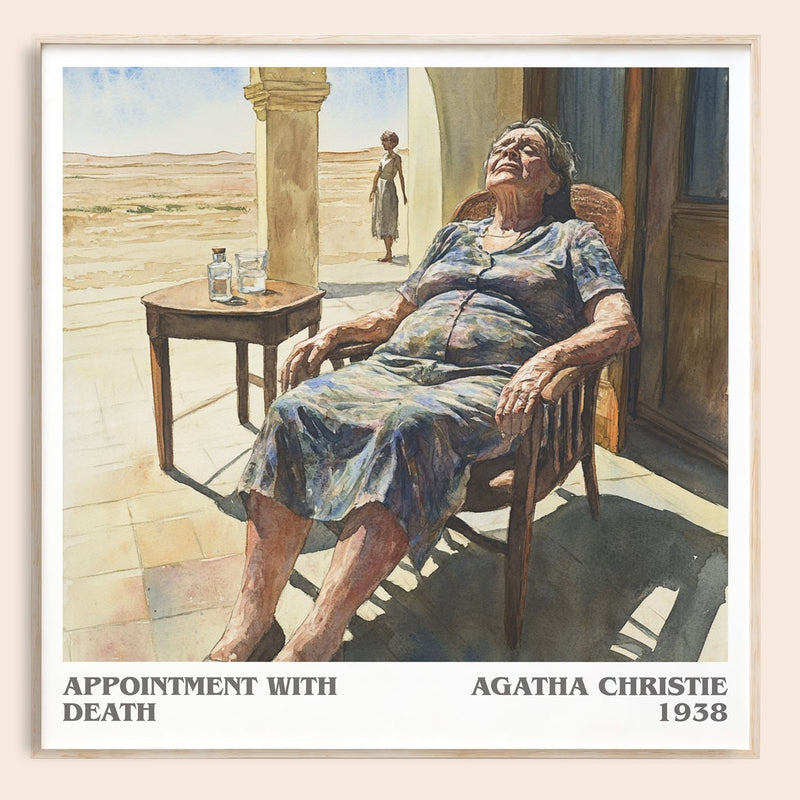 Appointment with Death literary book poster by Agatha Christie – framed literary art print