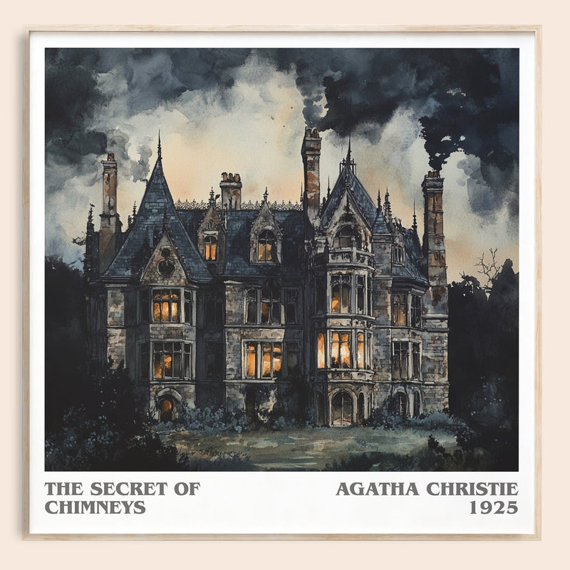 The Secret of Chimneys literary book poster by Agatha Christie – framed literary art print
