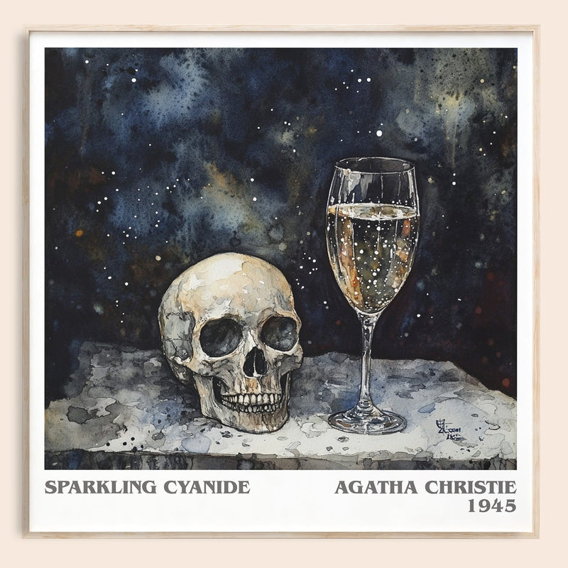 Sparkling Cyanide literary book poster by Agatha Christie – framed literary art print
