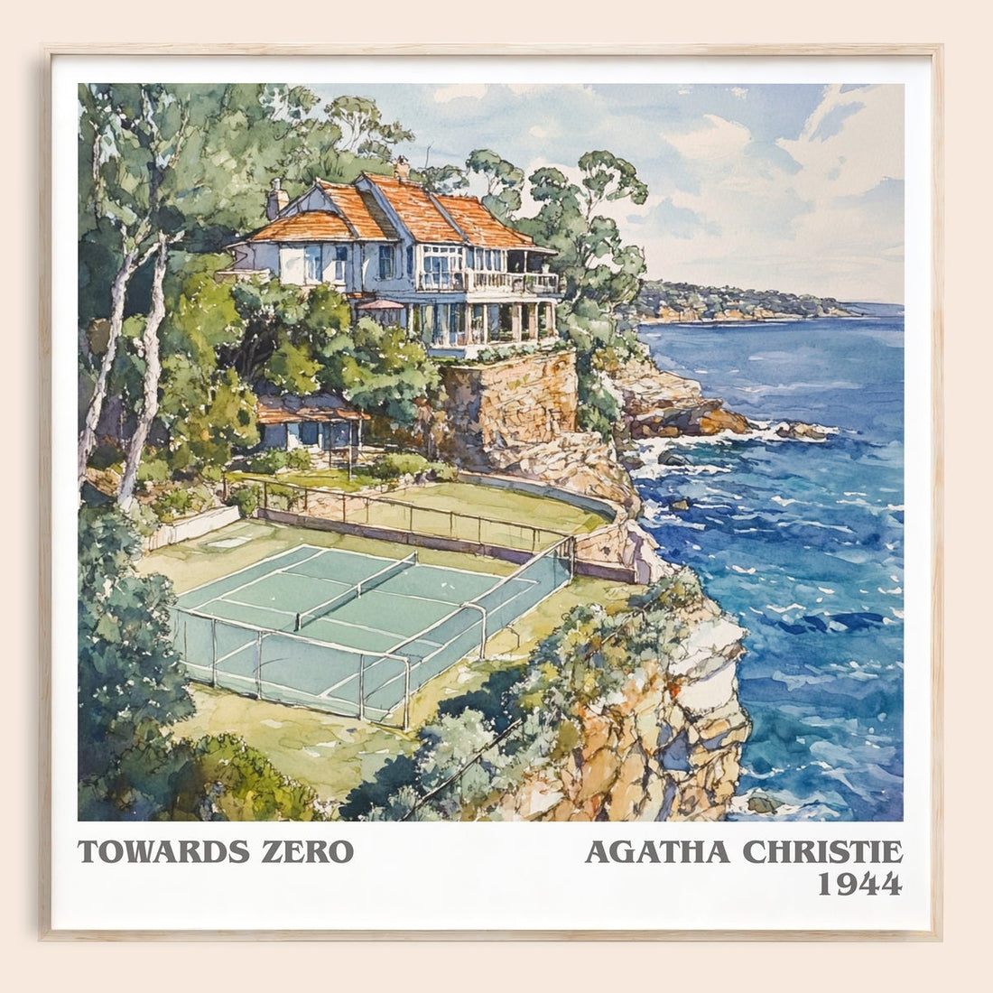 Towards Zero literary book poster by Agatha Christie – framed literary art print