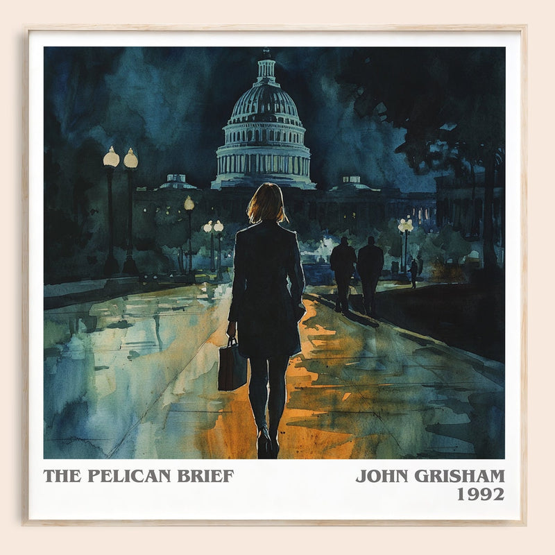 The Pelican Brief literary book poster by John Grisham – framed literary art print