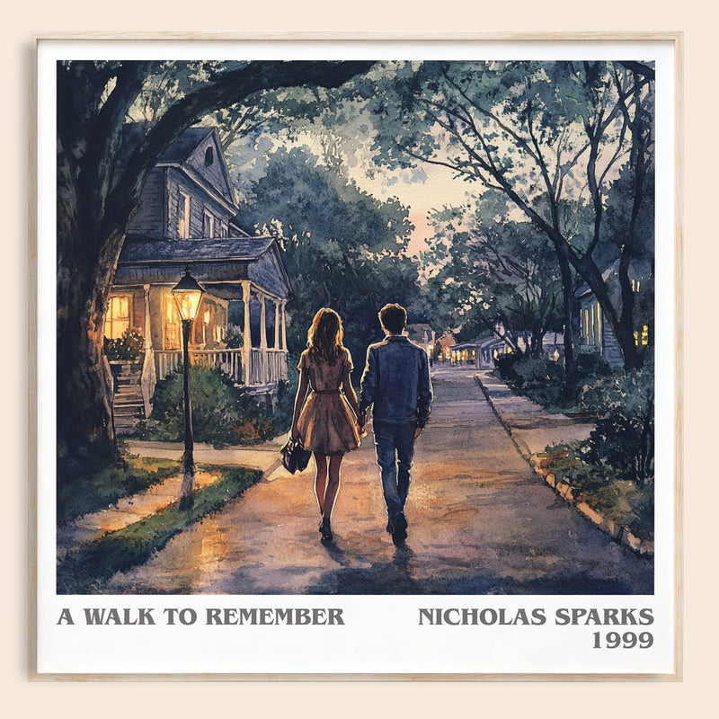 A Walk to Remember literary book poster by Nicholas Sparks – framed literary art print