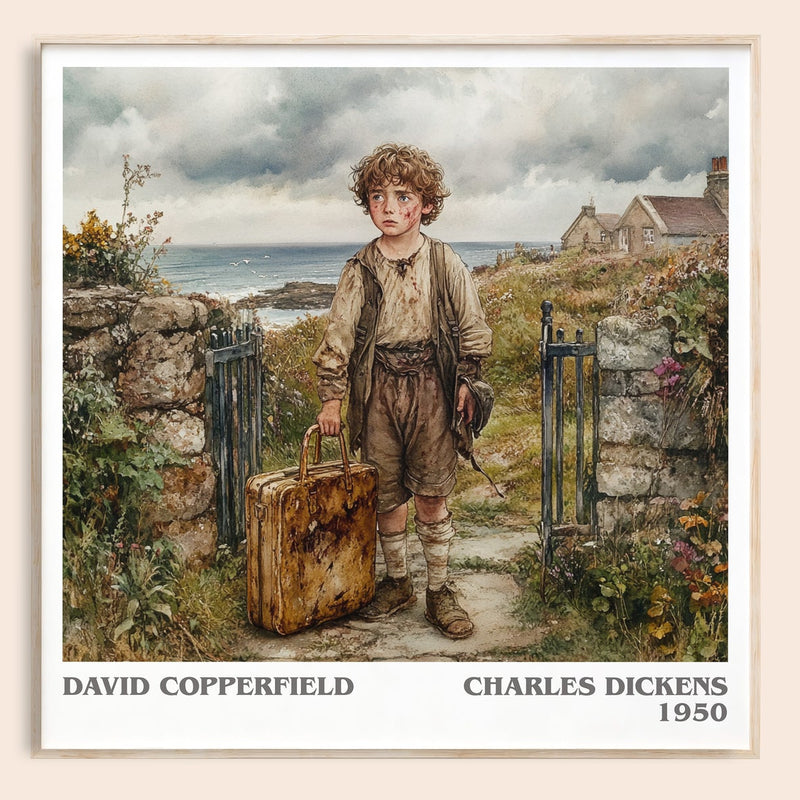 David Copperfield literary book poster by Charles Dickens – framed literary art print