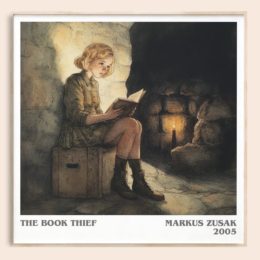 The Book Thief literary book poster by Markus Zusak – framed literary art print