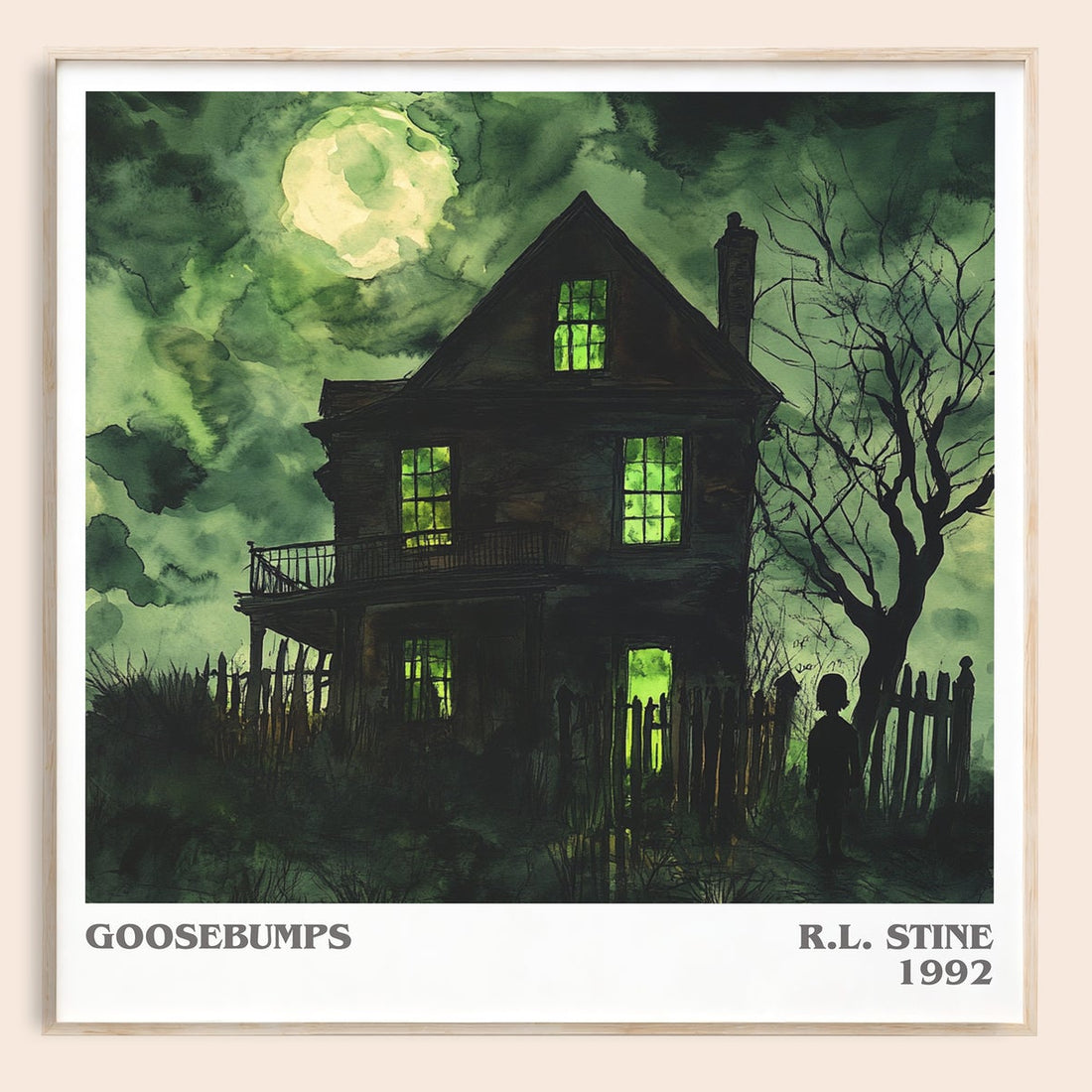 Goosebumps literary book poster by R.L. Stine – framed literary art print