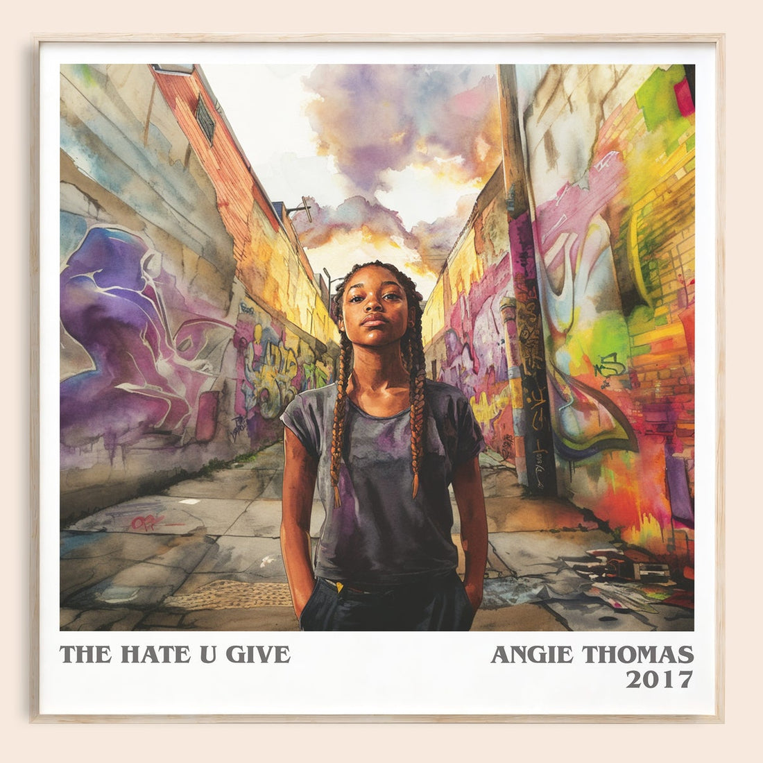 The Hate U Give literary book poster by Angie Thomas – framed literary art print
