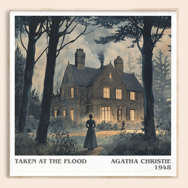 Taken at the Flood literary book poster by Agatha Christie – framed literary art print