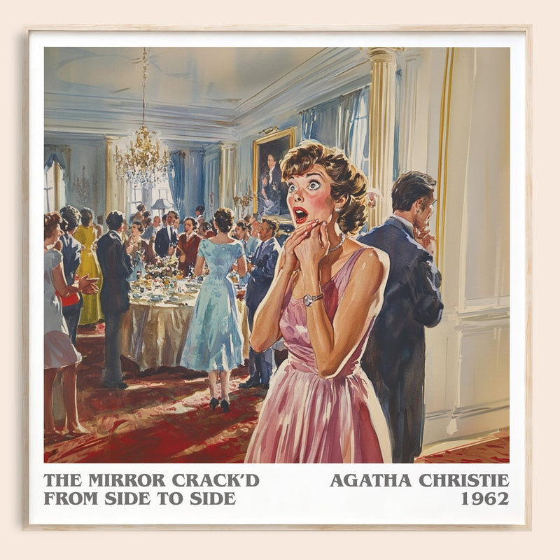 The Mirror Crack'd from Side to Side literary book poster by Agatha Christie – framed literary art print