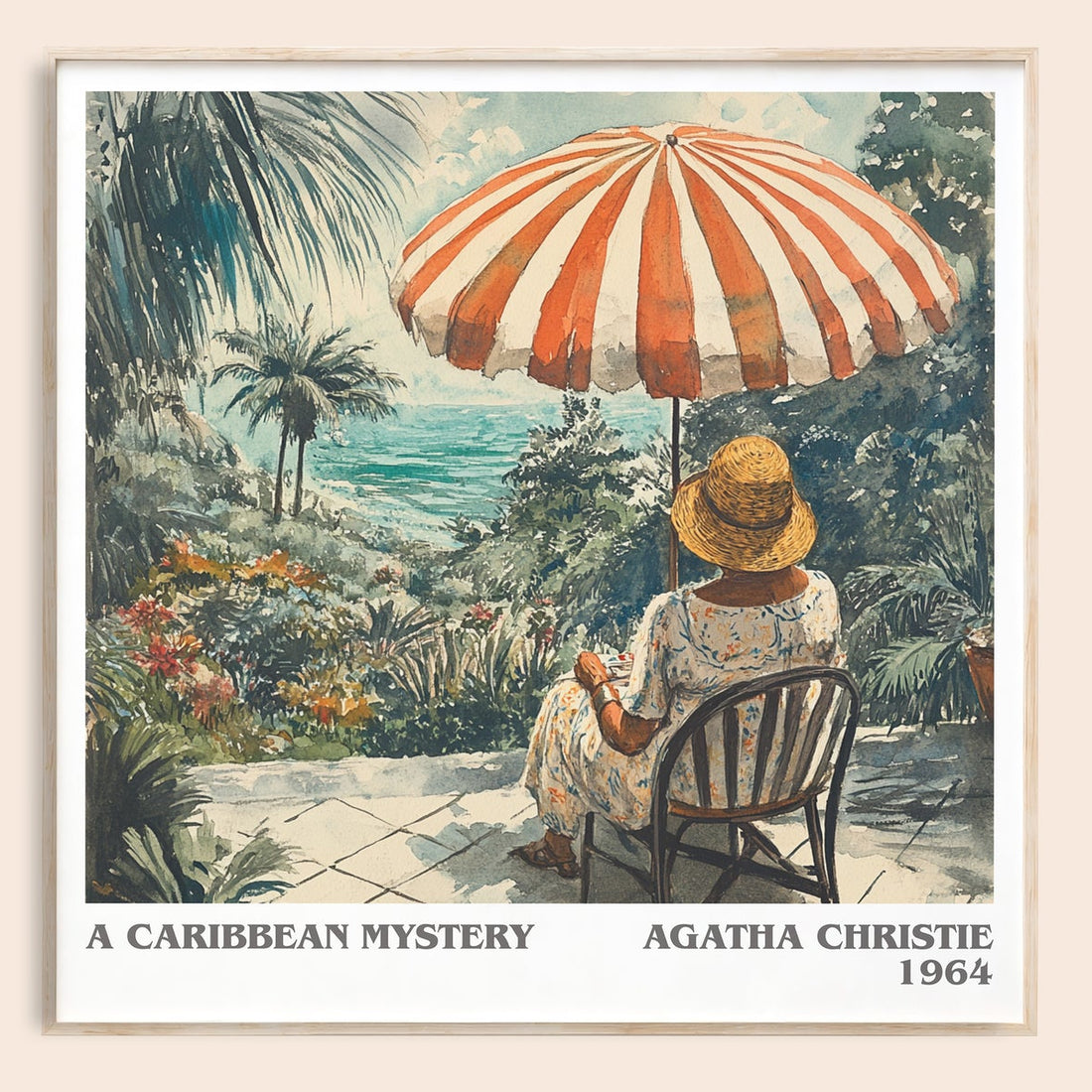 A Caribbean Mystery literary book poster by Agatha Christie – framed literary art print
