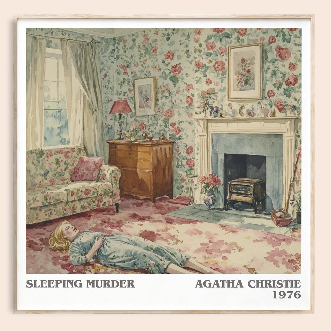 Sleeping Murder literary book poster by Agatha Christie – framed literary art print