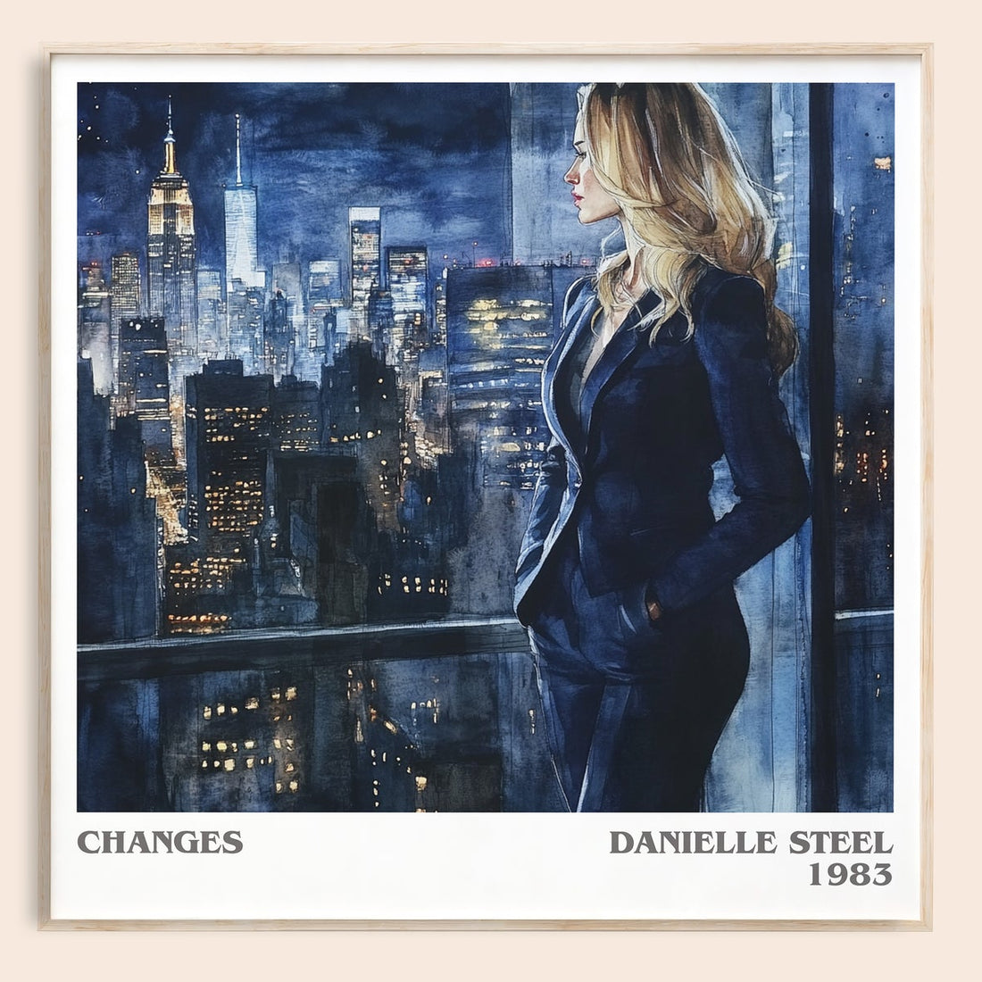 Changes literary book poster by Danielle Steel – framed literary art print